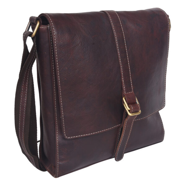 Leatherman Fashion Genuine Leather Unisex Brown Sling Bag - Leatherman ...