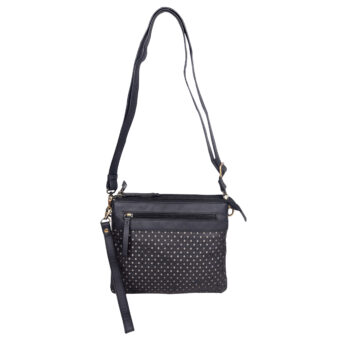 Genuine Leather black sling bag NR 0017