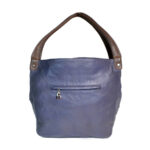 Genuine Leather Girls Blue, Grey Hobo Bag