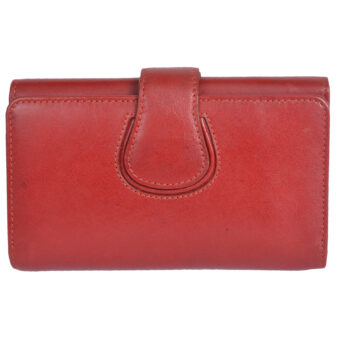 Genuine Leather Girls Red Wallet 5 Card Slots