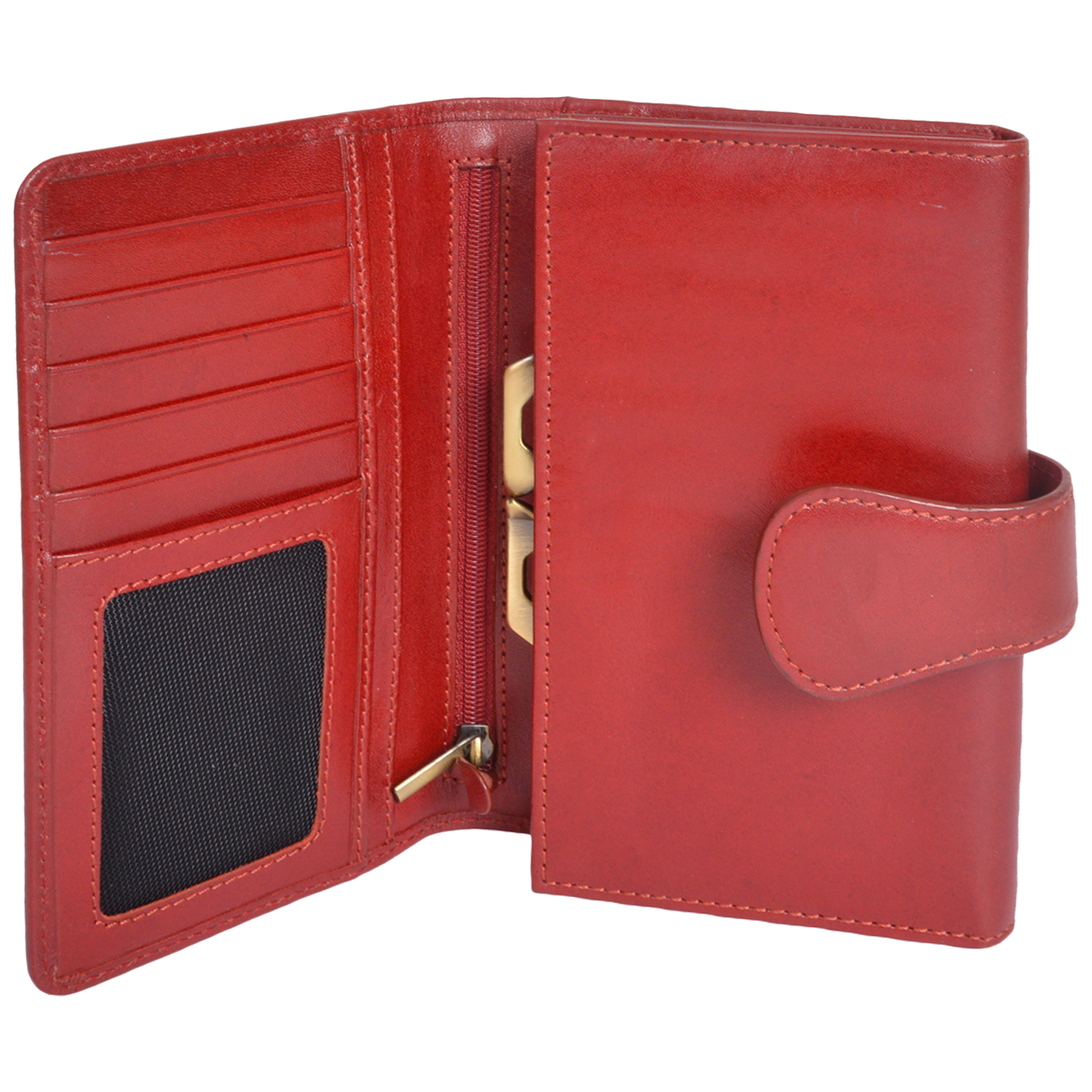 Genuine Leather Girls Red Wallet 5 Card Slots - Leatherman Fashion ...