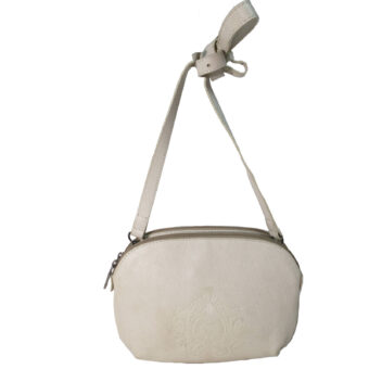 Genuine Leather White Girls Sling Bag