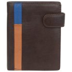 Genuine Leather Girls Brown Wallet  11153_BRN_TAN_BLU