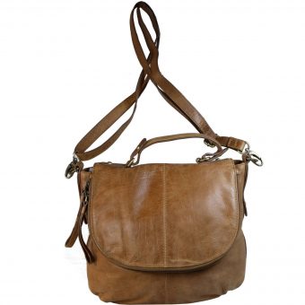 Leather Tan Sling Bag For Women