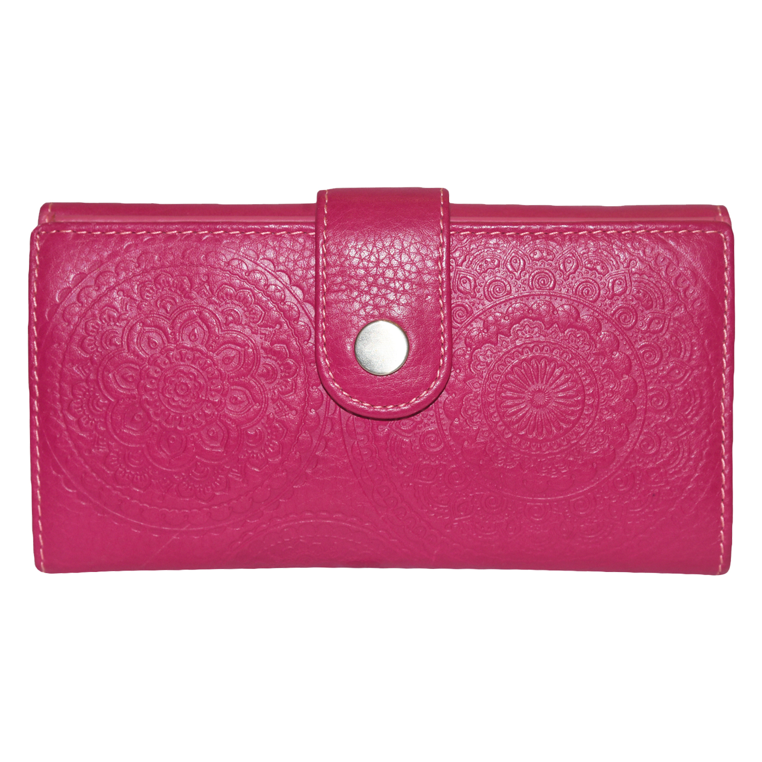 pink leather travel wallet