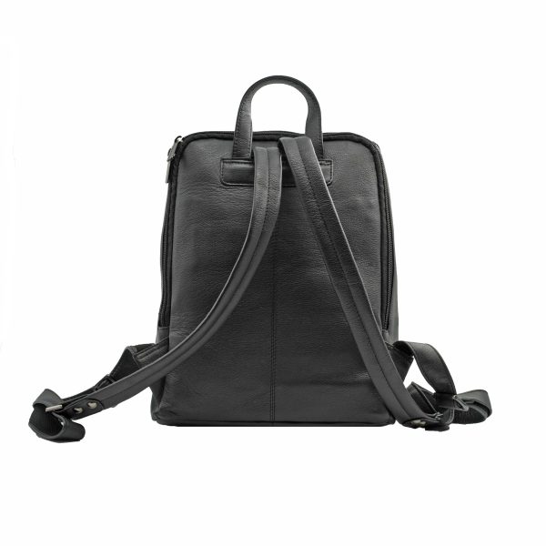 Genuine Leather Unisex Black Backpack - Leatherman Fashion Private Limited