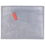 Unisex Casual Grey Genuine Leather Wallet  (3 Card Slots)
