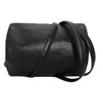 Genuine Leather Women Small Black Duffel Bag 2028