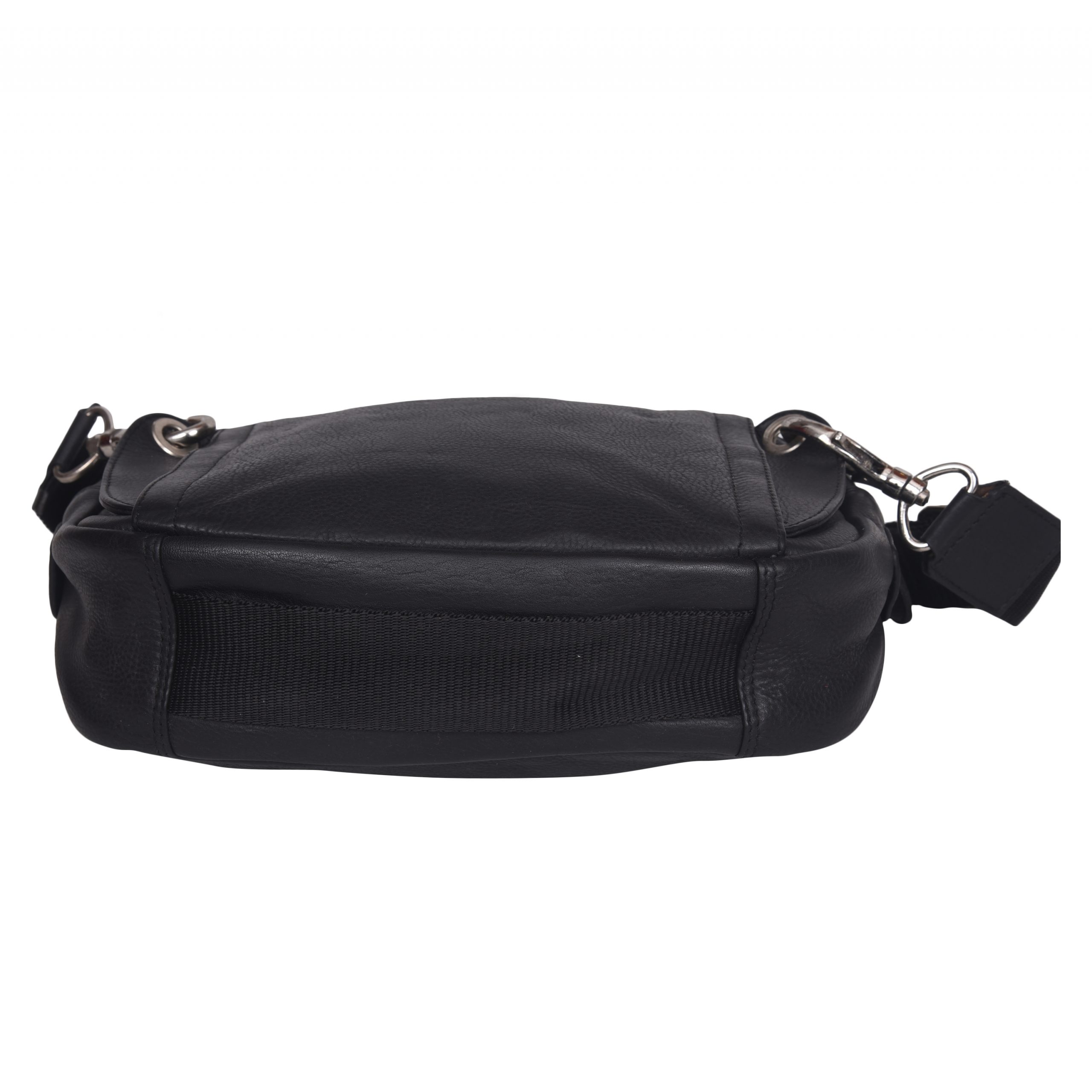 Genuine Leather Black Unisex Sling Bag - Leatherman Fashion Private Limited