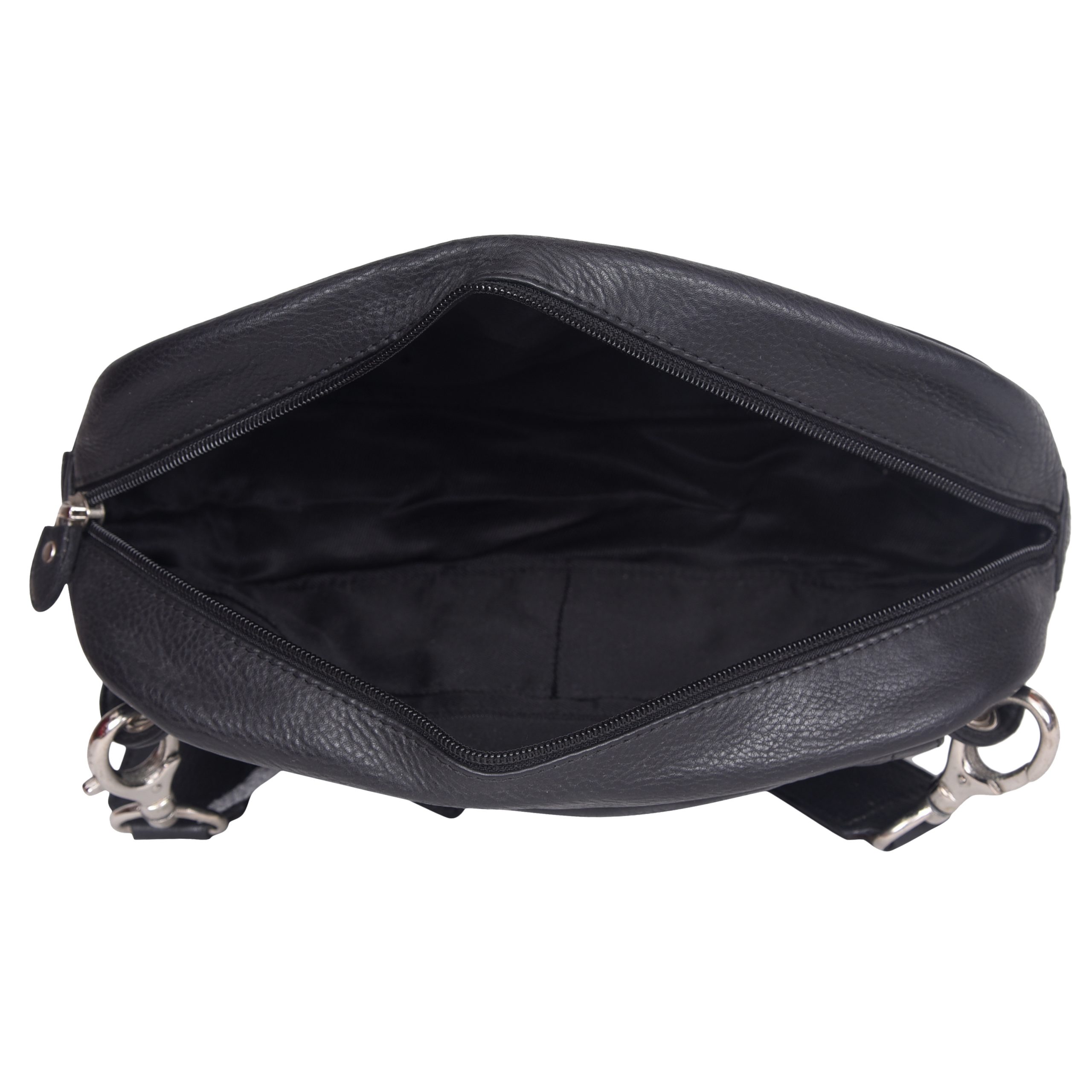 Genuine Leather Black Unisex Sling Bag - Leatherman Fashion Private Limited