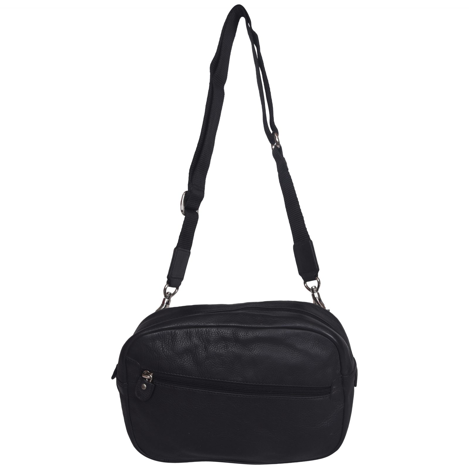 Genuine Leather Black Unisex Sling Bag - Leatherman Fashion Private Limited