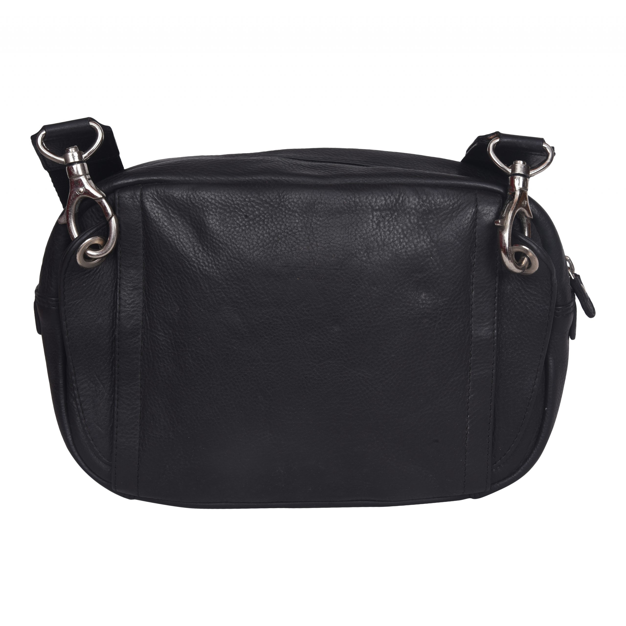 Genuine Leather Black Unisex Sling Bag - Leatherman Fashion Private Limited