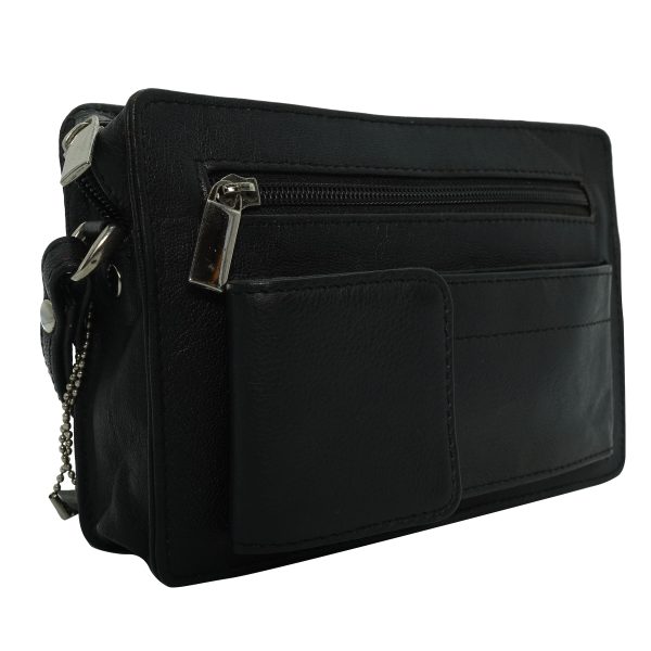 Genuine Leather Black Women Pouch - Leatherman Fashion Private Limited