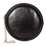 Genuine Leather Unisex Black Coin Case 50697
