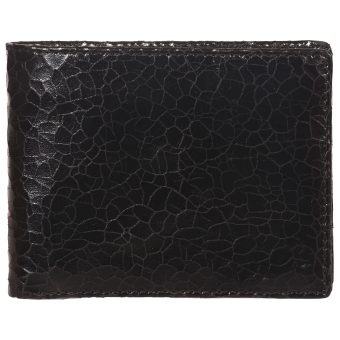 Genuine Leather Unisex Black Wallet _14_1_116