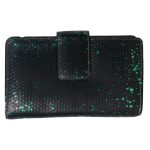 Genuine leather Women’s Black Green Multi Color Wallet