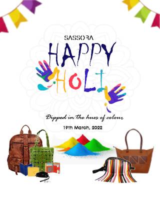 Happy Holi 2022 from Leatherman Fashion Sassora brand mobile